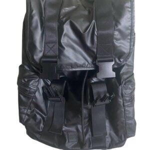 JoyLab Black Stylish Black Backpack with Buckle Straps